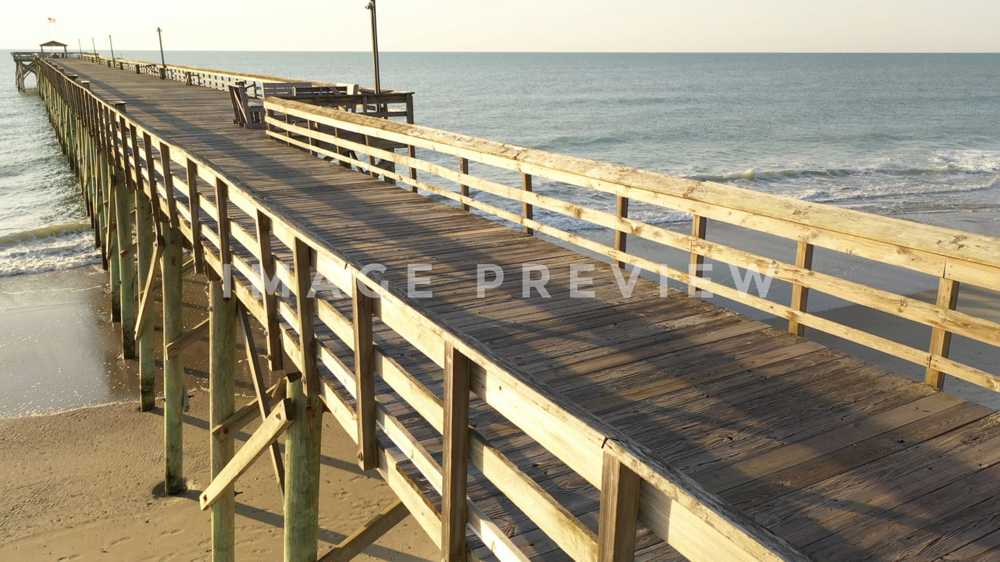 stock photo fishing pier early morning pawleys island sc