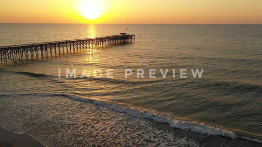 stock photo sunrise pawleys island peir