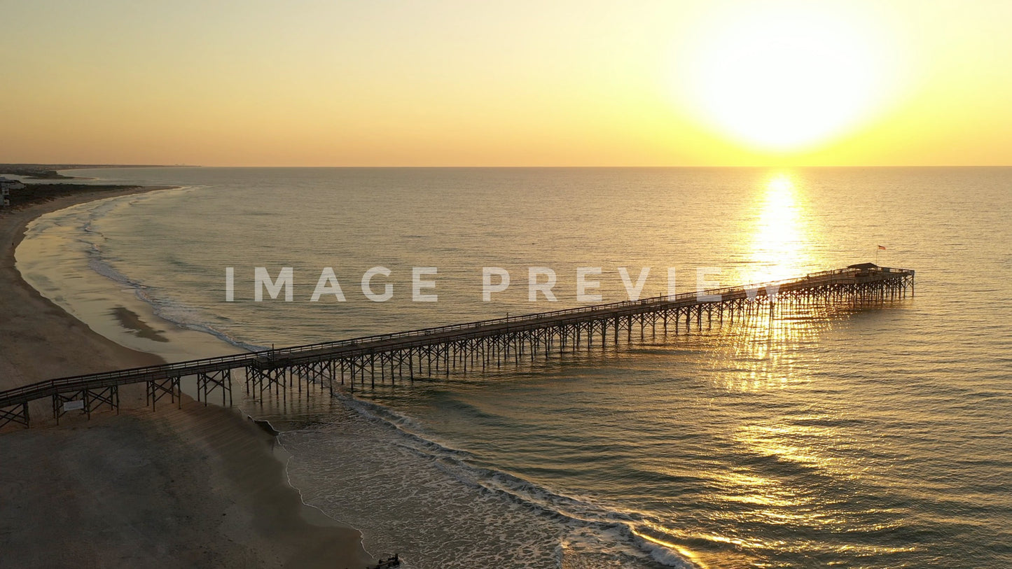 stock photo sunrise pawleys island fishing peir