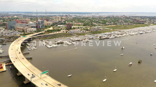 stock photo charleston sc highways and marina