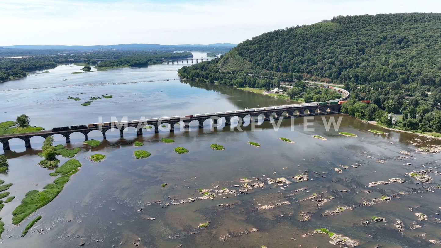stock photo harrisburg pa train crossing river