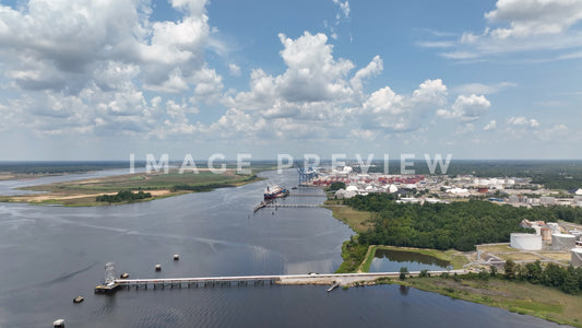 stock photo shipping port in wilmington nc