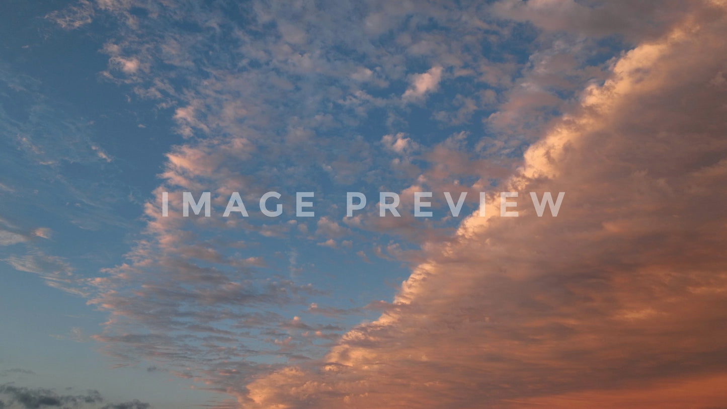 stock photo sunset in sky with clouds