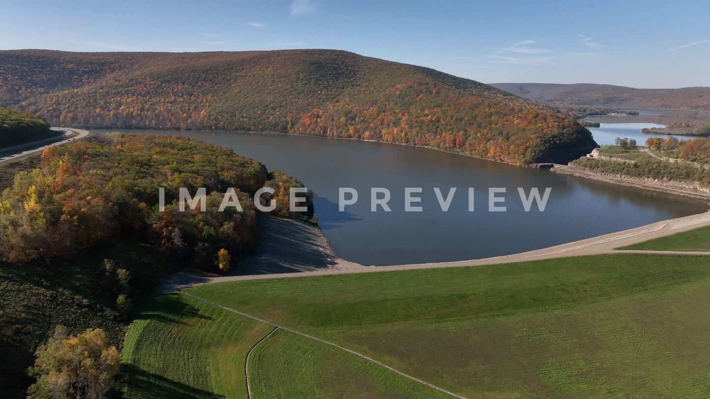 stock photo tioga dam and reservoir pa