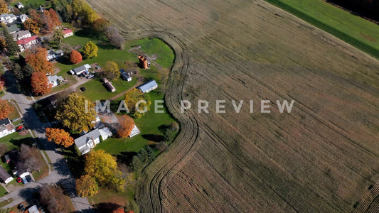 stock photo farmland with houses in tioga PA
