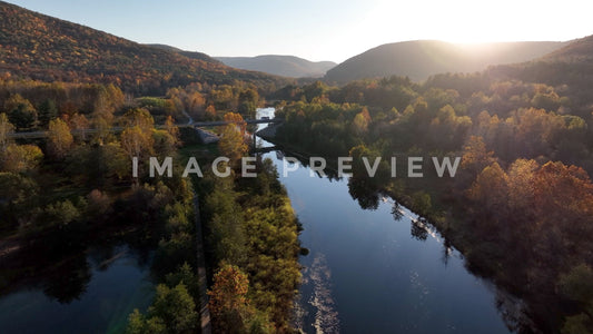 stock photo tioga reservoir sunset