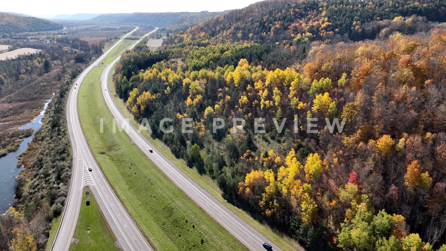 stock photo highway travel in new york state