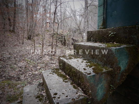 Photo - Old stone steps at factory mill ruin