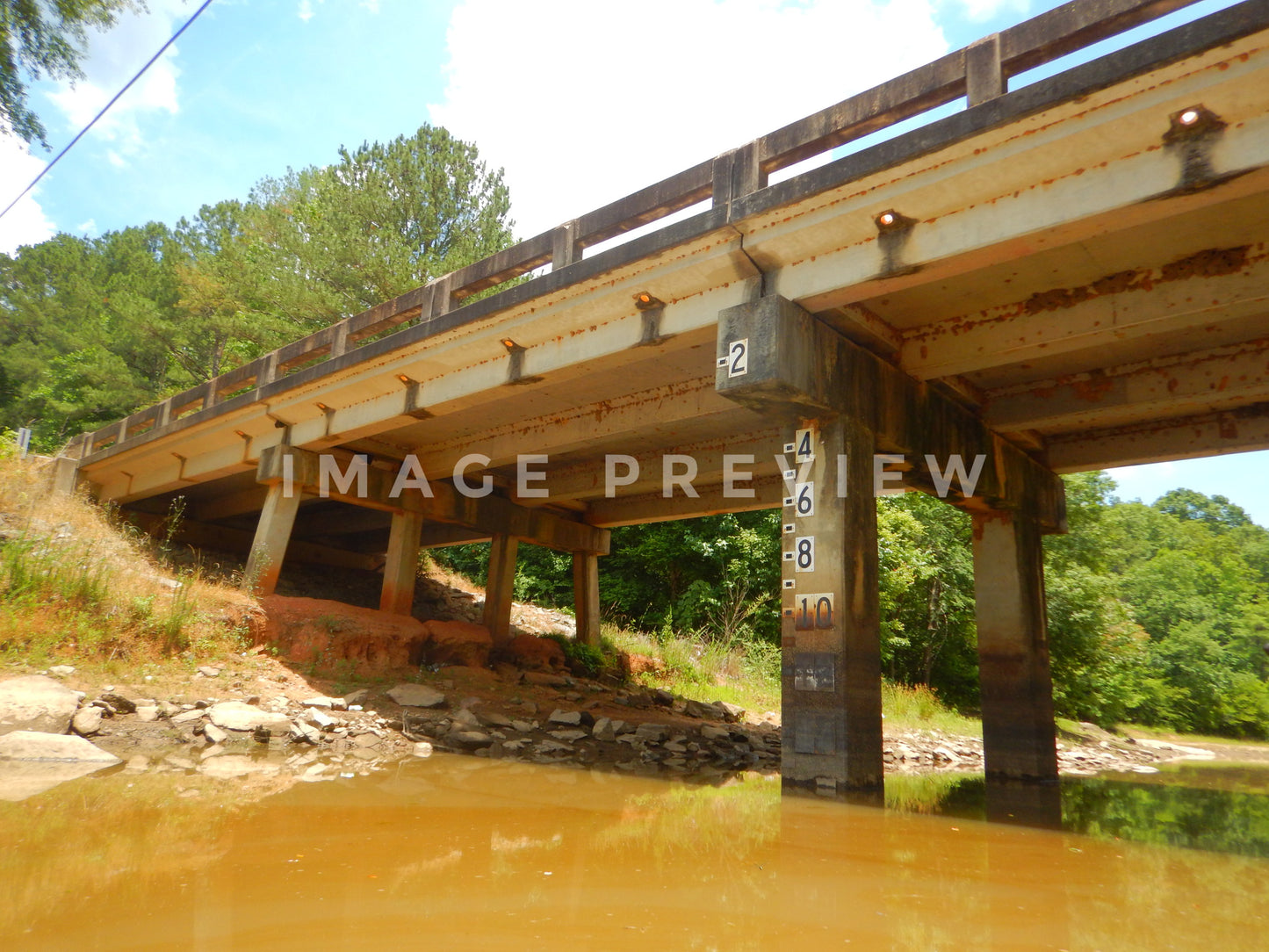 Photo - Low water level on river during drought