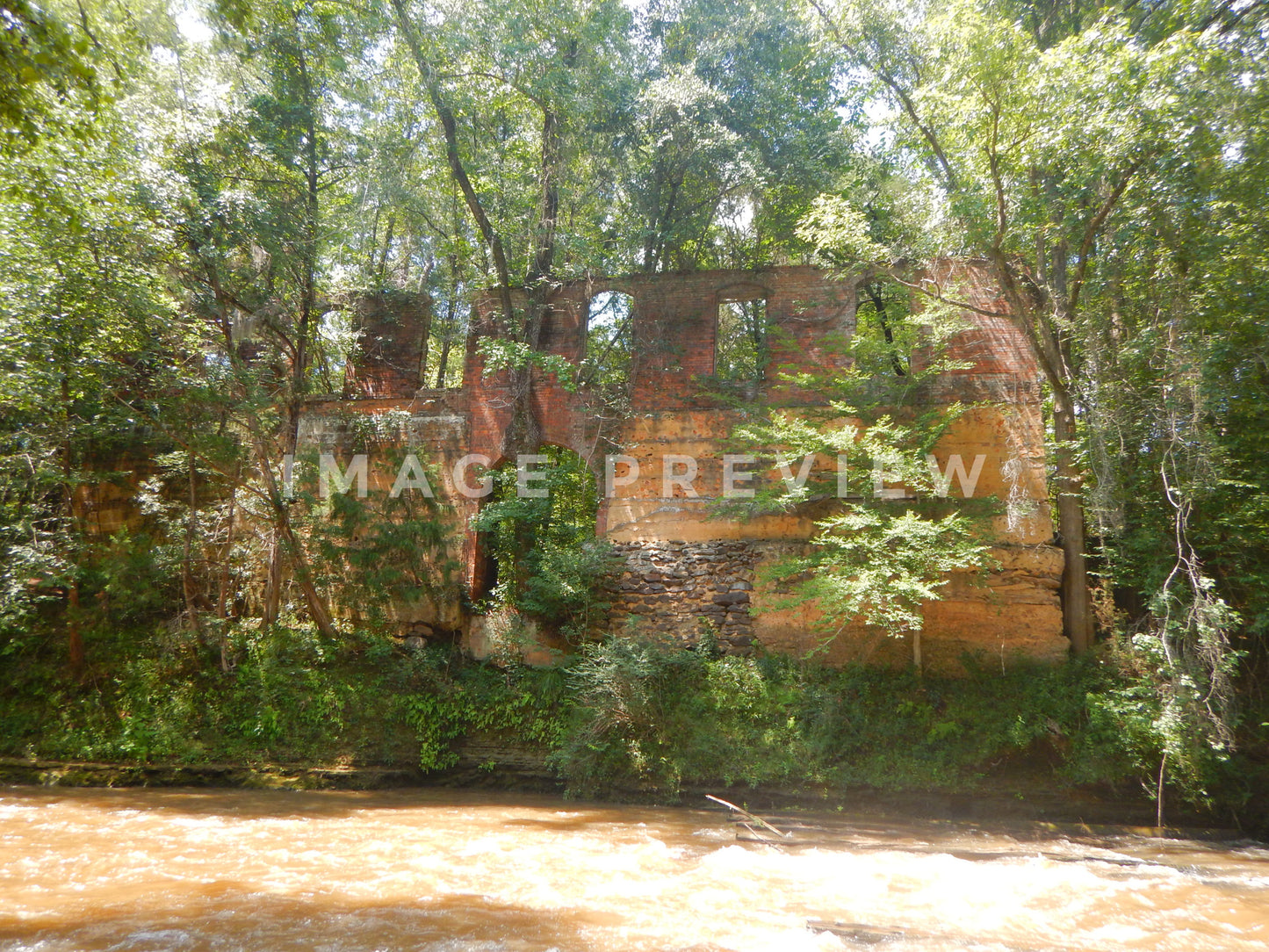 Photo - Grist Mill ruin beside creek in Columbia, Alabama