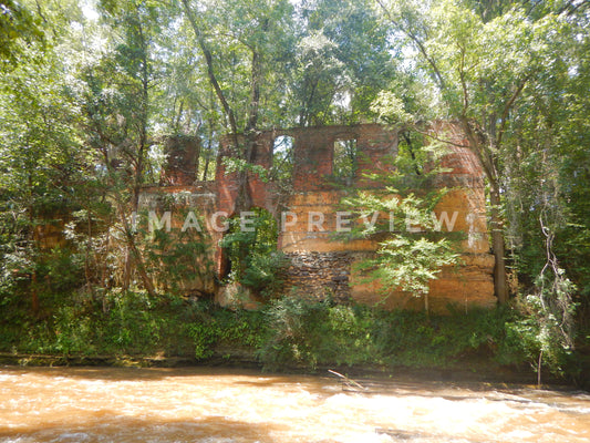 Photo - Grist Mill ruin beside creek in Columbia, Alabama