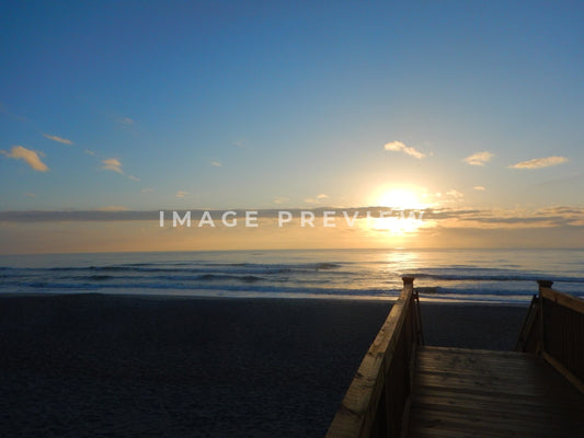 Stock Photo - Beautiful Sunrise On Beach By Atlantic Ocean In South Carolina
