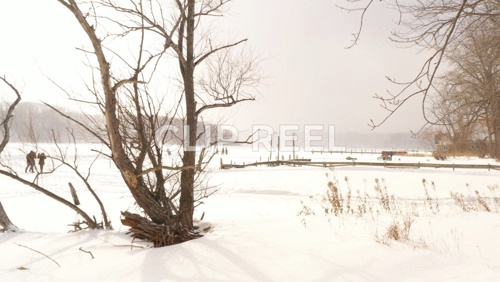 WINTER - frozen lake, motorcycles racing, ice formations