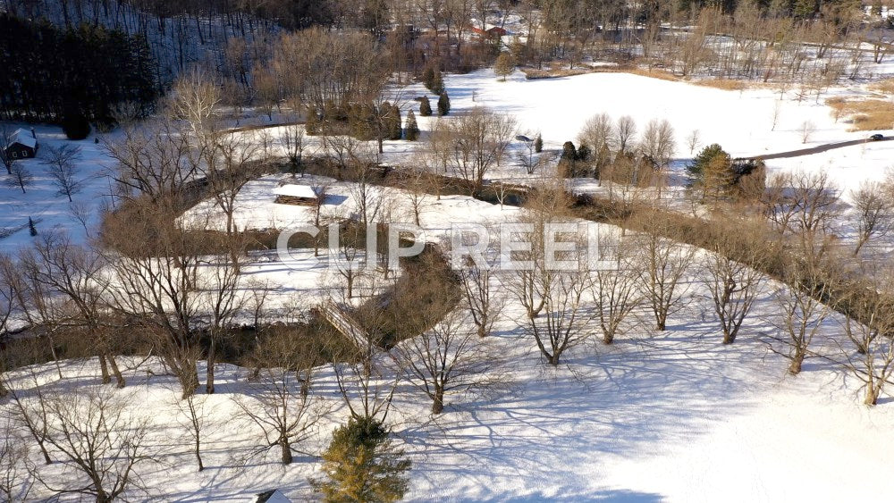 WINTER - park, creek, tree orchard