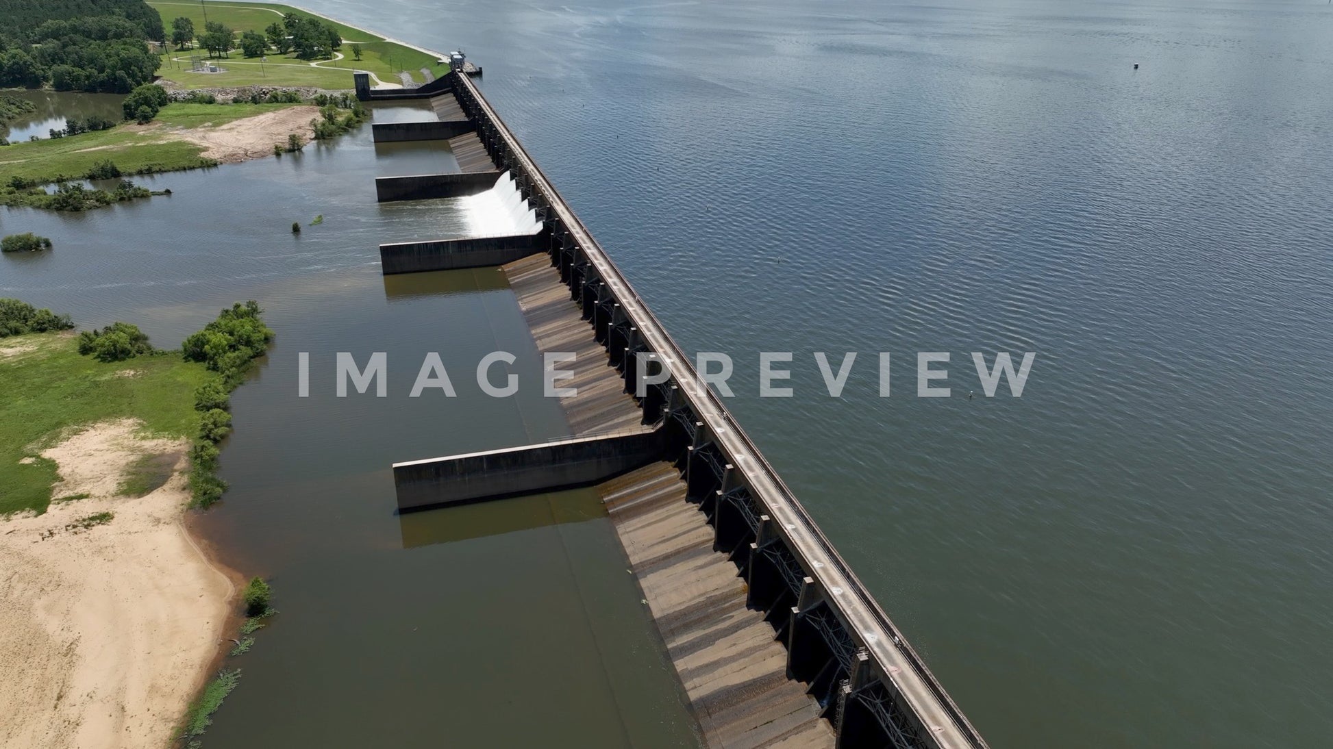 Stock photo 4k Still Frame - Lake Marion, SC Santee River Dam 