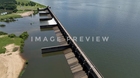 Stock photo 4k Still Frame - Lake Marion, SC Santee River Dam 