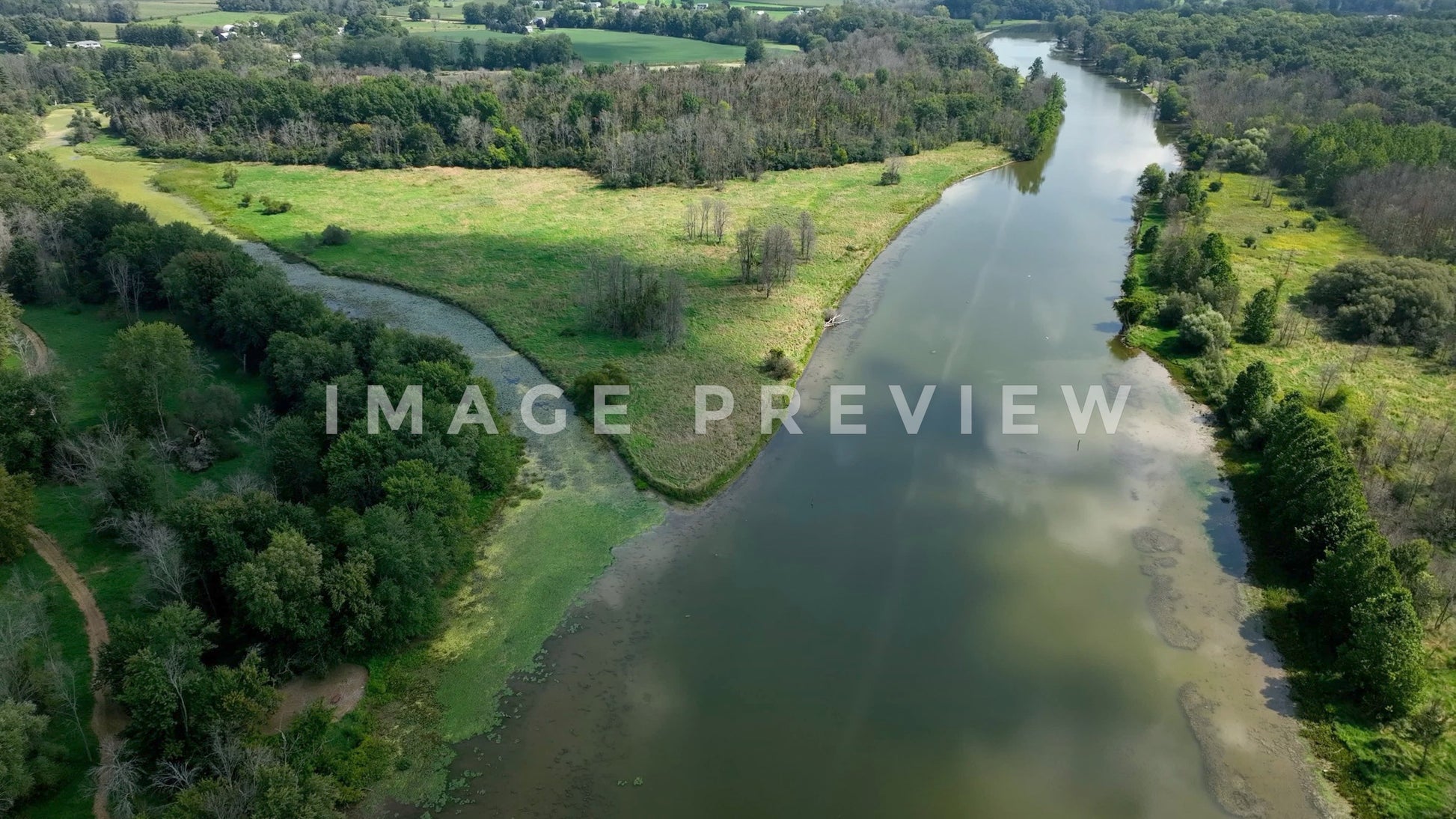 stock photo Seneca River with view of Hickory Island wetland