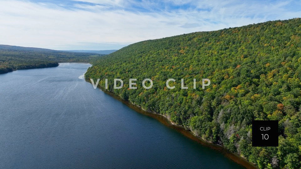 Stock video CLIP 10 - Canadice Lake, NY mountainside in autumn colors beside Finger Lake