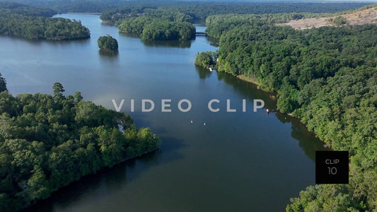 CLIP 10 - Stone Mountain Park, GA Lake with paddleboaders enjoying sunny day on the water