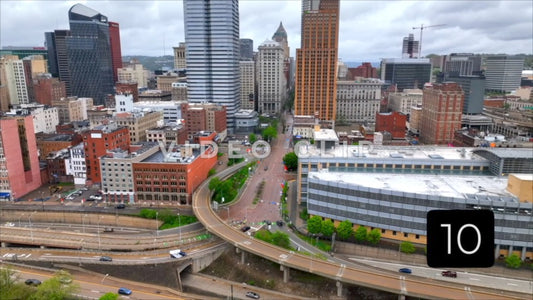 CLIP 10 - Pittsburgh, PA Vol. 2 - city skyline with view of streets downtown
