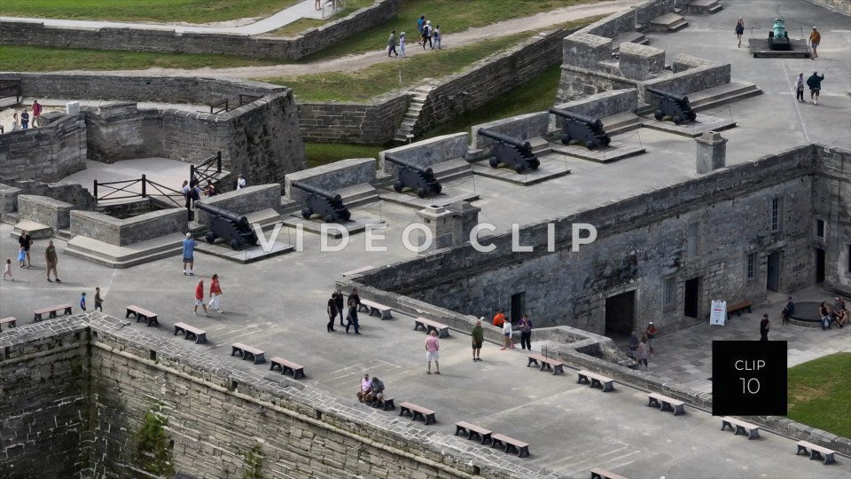 CLIP 10 - St Augustine, Florida Castillo de San Marcos National Monument tourist exploring fortress