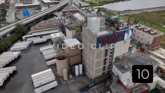 CLIP 10 - Jacksonville, FL aerial view of Maxwell Coffee factory