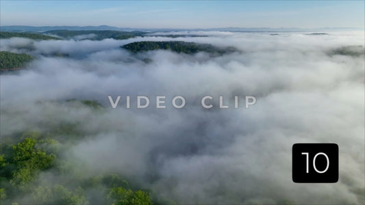 CLIP 10 - Mesmerizing morning fog rolls over Tennessee mountains