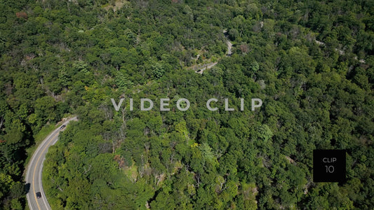 CLIP 10 - Hudson River, NY Cars traveling through mountains after crossing Bear Mountain Bridge