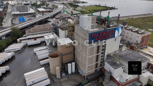 CLIP 10 - Jacksonville, FL aerial view of Maxwell Coffee factory