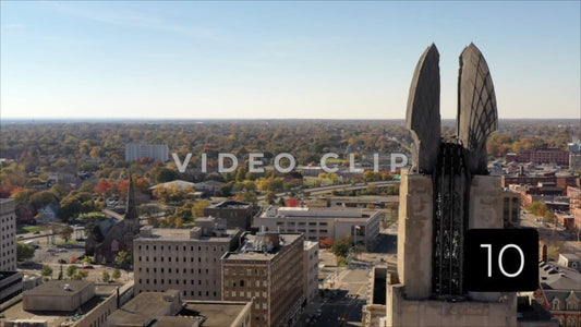 CLIP 10 - Rochester, NY Vol. 1 - close up of Times Square building with urban landscape