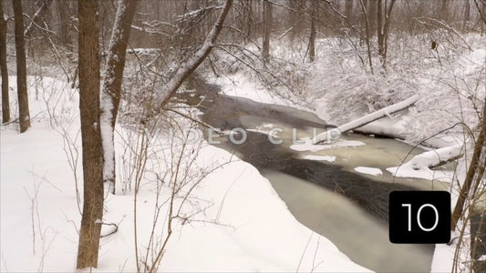 CLIP 10 - Winter Vol. 4 - Ideal Winter scene in forest with snow and creek