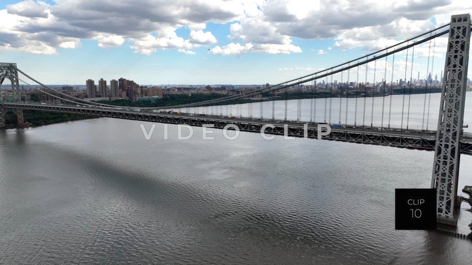 CLIP 10 - New York, NY George Washington Bridge crossing the Hudson River
