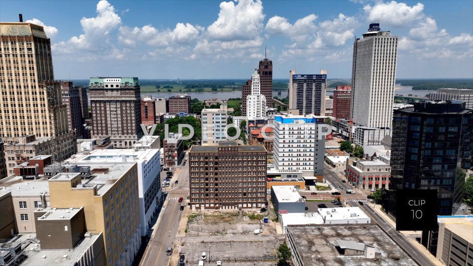 CLIP 10 - Memphis, TN city buildings downtown