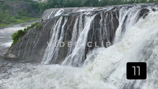 CLIP 11 - Dramatic close view of Cohoes Falls rock formations