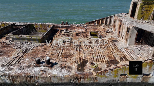 CLIP 11 - Kiptopeke Concrete Ships, VA slow pan of ship deck with signage
