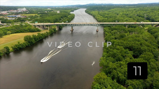 CLIP 11 - Albany, NY Vol. 2 - boaters enjoying day of outdoor recreation on the Hudson river