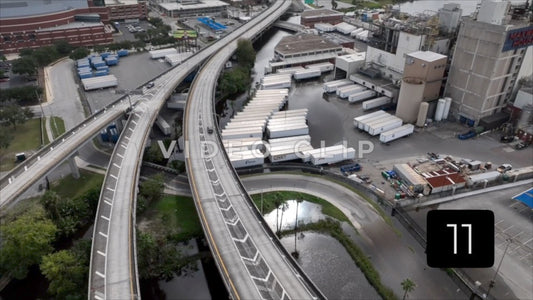 CLIP 11 - Jacksonville, FL looking down on flooded street underneath highway overpass