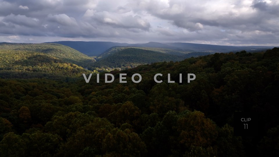 CLIP 11 - Ohiopyle, PA treetop flying then rising above countryside