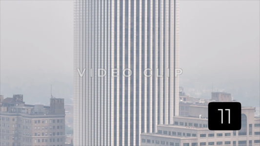 CLIP 11 - Rochester, NY Vol. 8 - Slow pan of office towers in Canadian wildfire smoke