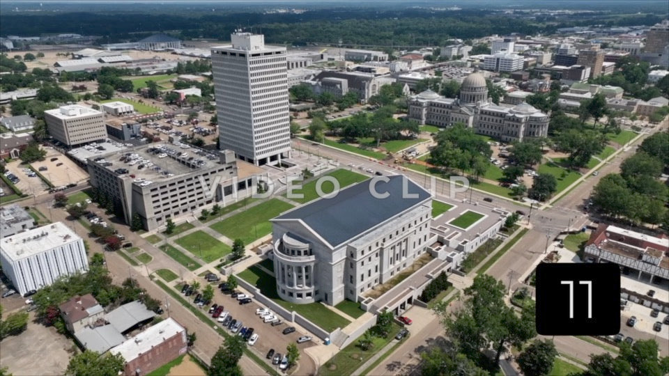 CLIP 11 - Jackson, MS view of government buildings and Mississippi Capital