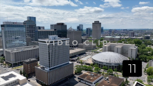 CLIP 11 - Nashville, TN pulling away from state capital building to reveal skyline