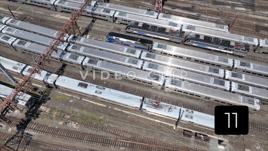 CLIP 11 - New York, NY Vol 1. - trains parked on tracks at Hoboken Station on New Jersey shore