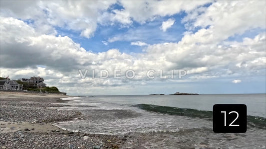 CLIP 12 - Boston, MA Timelapse of pebble beach with clouds passing overhead