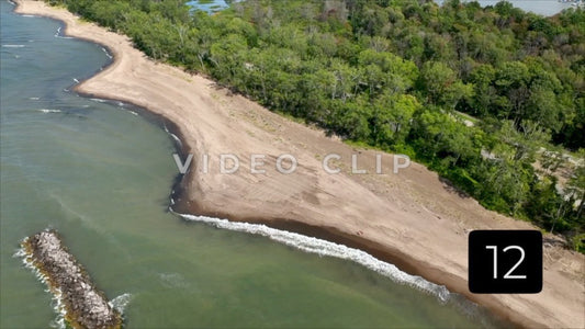 CLIP 12 -  Erie, PA Presque Isle State Park couple taking walk along shoreline
