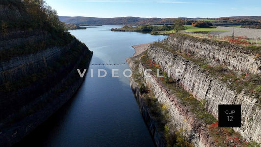 CLIP 12- Tioga-Hammond Lakes, PA low flight through Dam causeway to reservoir