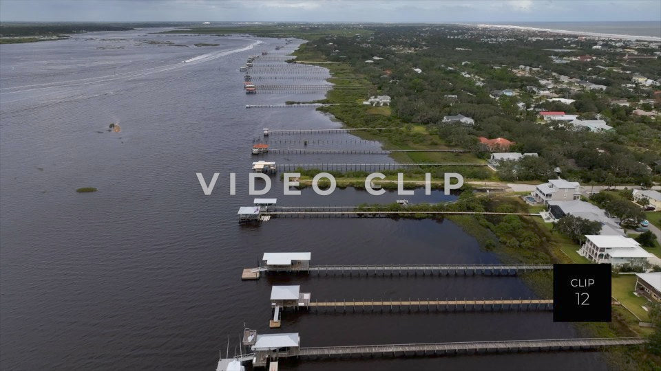 CLIP 12 - St Augustine, Florida docks along the Matanzas river