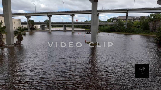 CLIP 12 - Jacksonville, FL flooded street after extreme rain downtown