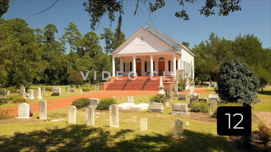 CLIP 12 - Indiantown Presbyterian Church passing under oak towards church
