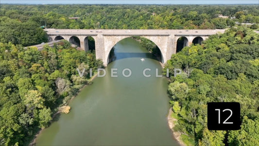 CLIP 12 - Rochester, NY Vol. 4 - Veterans Memorial Bridge view of with arch over Genesee river