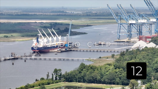 CLIP 12 - Wilmington, NC cargo ship docked on Cape Fear River at Port of Wilmington